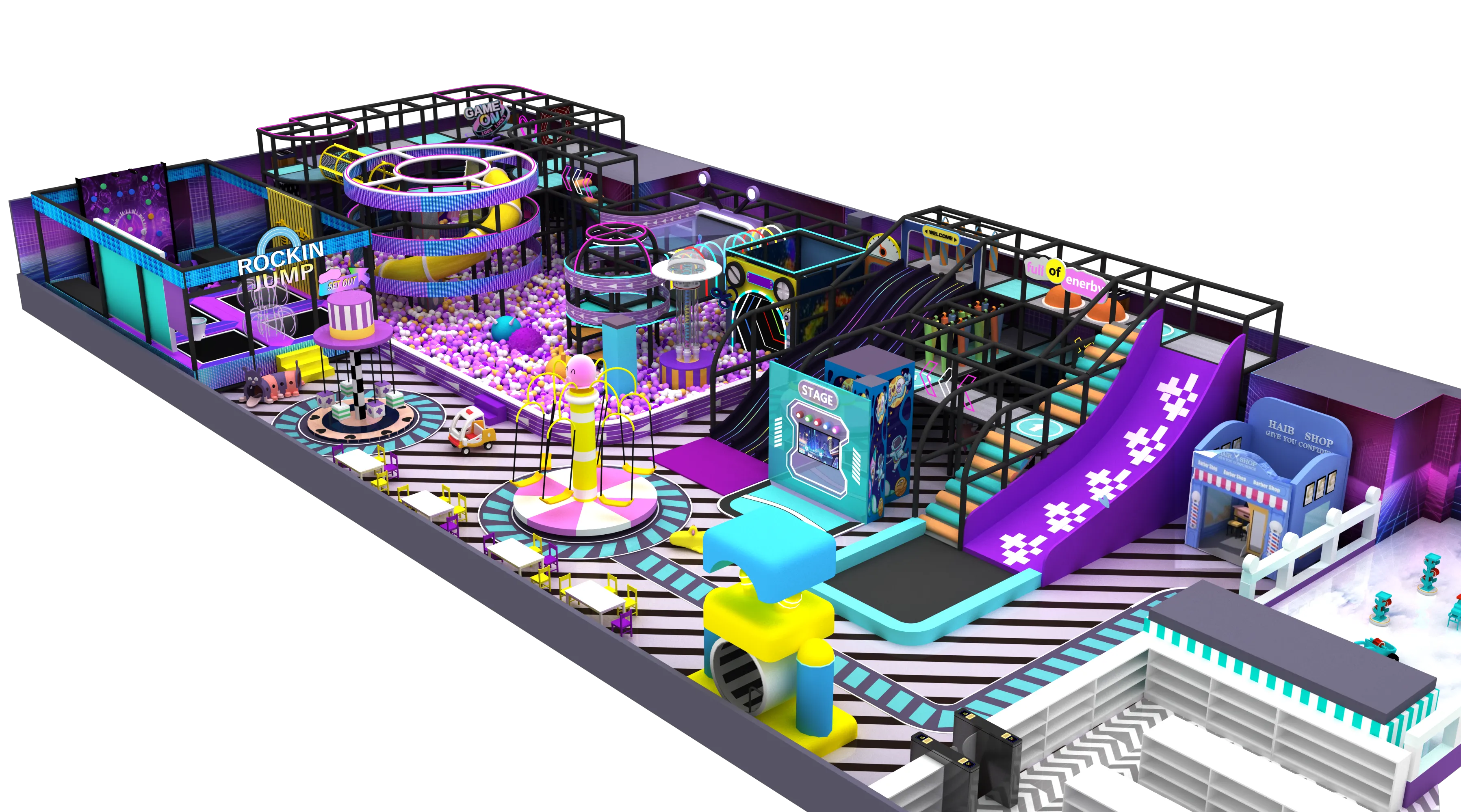 Детский игровой комплекс с туннелями и горками